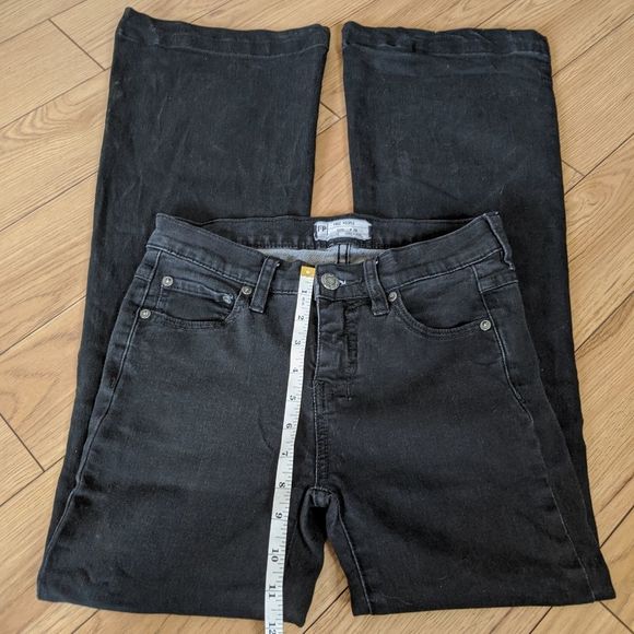 Free People black denim jeans with a slight flare - Picture 6 of 8